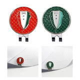 Maxbell Funny Golf Ball Marker Hat Clip Metal Attach to Caps Visor for Men Women Red