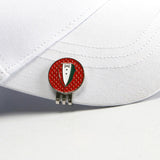 Maxbell Funny Golf Ball Marker Hat Clip Metal Attach to Caps Visor for Men Women Red