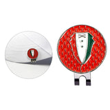 Maxbell Funny Golf Ball Marker Hat Clip Metal Attach to Caps Visor for Men Women Red