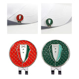 Maxbell Funny Golf Ball Marker Hat Clip Metal Attach to Caps Visor for Men Women Red