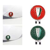 Maxbell Funny Golf Ball Marker Hat Clip Metal Attach to Caps Visor for Men Women Red