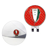 Maxbell Funny Golf Ball Marker Hat Clip Metal Attach to Caps Visor for Men Women Red