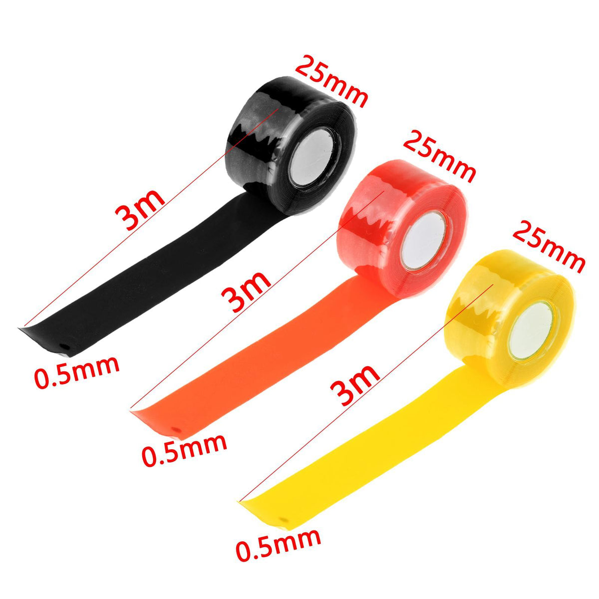 Maxbell Silicone Grip Tape Sticker Sealing Strip for Outdoor Operations Sewer Pipes Black
