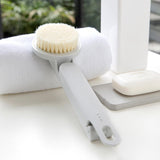 Maxbell Foldable Long Handle Shower Bath Brush Back Foot Clean Scrubber Home White