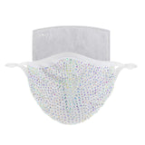 Maxbell Rhinestone Bling Face Mask Sparkly Mask+PM2.5 Filter White coloured diamond