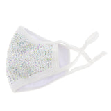 Maxbell Rhinestone Bling Face Mask Sparkly Mask+PM2.5 Filter White coloured diamond