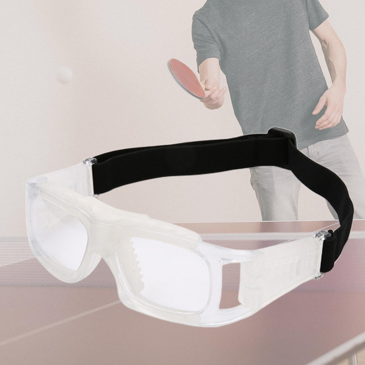 Maxbell Basketball Glasses Portable Protective Safety Goggles for Adults Hiking White