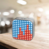 Maxbell Portable Retro Bluetooth Pixel Art Speaker Outdoor Fashionable Silver Gray