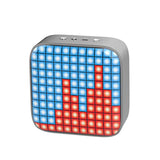 Maxbell Portable Retro Bluetooth Pixel Art Speaker Outdoor Fashionable Silver Gray