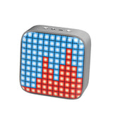 Maxbell Portable Retro Bluetooth Pixel Art Speaker Outdoor Fashionable Silver Gray