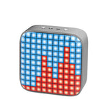 Maxbell Portable Retro Bluetooth Pixel Art Speaker Outdoor Fashionable Silver Gray