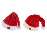 Maxbell Electric Christmas Hat Velvet Music Santa Claus Hat Red Velvet Embroidery