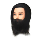 Maxbell Male Mannequin Head 100% Real Human Hair With Beard Hairdressing Cosmetology