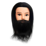 Maxbell Male Mannequin Head 100% Real Human Hair With Beard Hairdressing Cosmetology