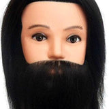 Maxbell Male Mannequin Head 100% Real Human Hair With Beard Hairdressing Cosmetology