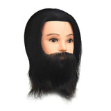 Maxbell Male Mannequin Head 100% Real Human Hair With Beard Hairdressing Cosmetology