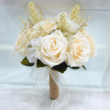 Maxbell Wedding Bride Bouquet Bridal Holding Wedding Bouquet for Party White