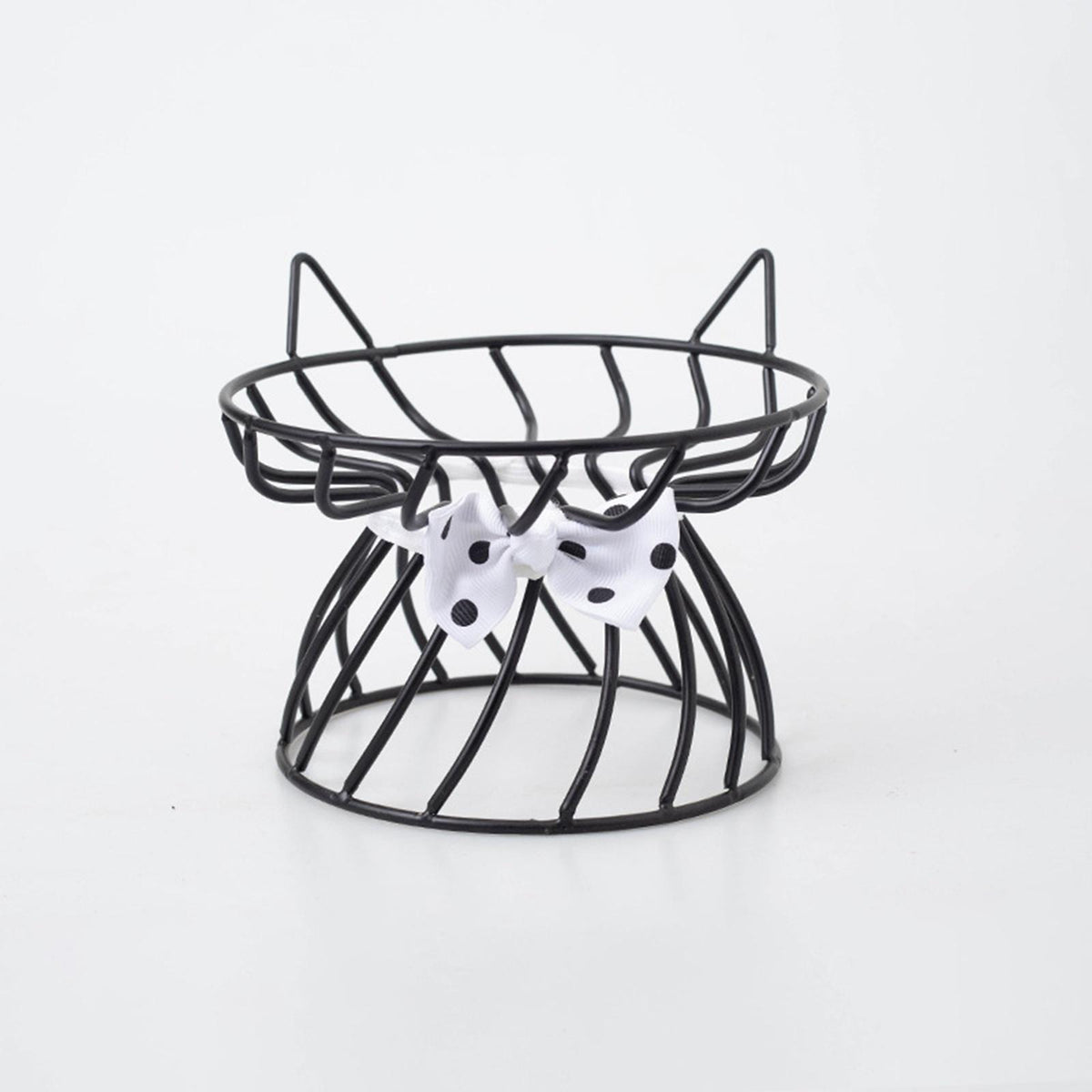 Maxbell Pet Ceramic Bowl Pet Food Water Bowl Cat Raised Elevated Feeder Cat Dog Bowl Black