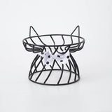 Maxbell Pet Ceramic Bowl Pet Food Water Bowl Cat Raised Elevated Feeder Cat Dog Bowl Black
