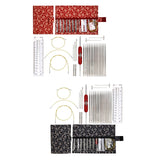 Maxbell Knitting Bag Sewing Kit Sewing Needle Sewing Tool Set Embroidery Thread red