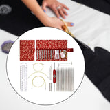 Maxbell Knitting Bag Sewing Kit Sewing Needle Sewing Tool Set Embroidery Thread red