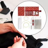 Maxbell Knitting Bag Sewing Kit Sewing Needle Sewing Tool Set Embroidery Thread red