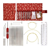 Maxbell Knitting Bag Sewing Kit Sewing Needle Sewing Tool Set Embroidery Thread red