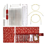 Maxbell Knitting Bag Sewing Kit Sewing Needle Sewing Tool Set Embroidery Thread red