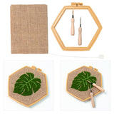 Maxbell Hexagonal Punch Needle Embroidery Kits Wooden Handle for Starter Kids Adults