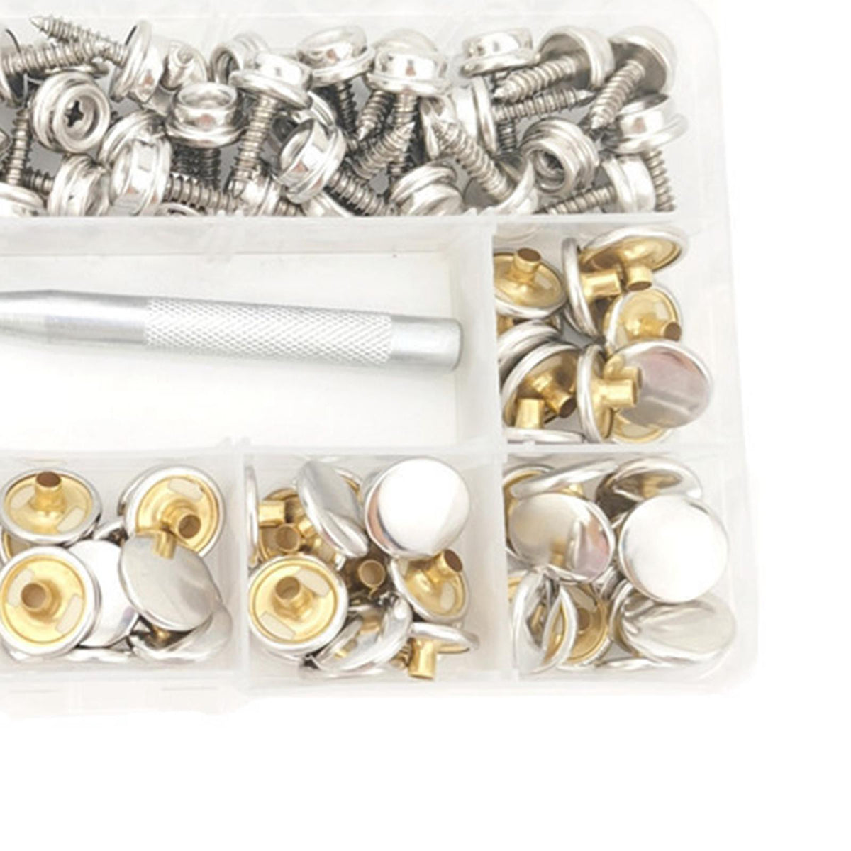 Maxbell 152 Pieces Screw Snap Fastener Kit 2 Setting Tool for Ship Family Car Tent