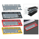 Maxbell 87 Keys DIY Wired Mechanical Keyboard Kit with Blue Switch for PC Parts White