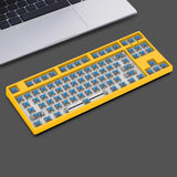 Maxbell 87 Keys DIY Wired Mechanical Keyboard Kit with Blue Switch for PC Parts Yellow