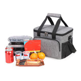 Maxbell Portable Lunch Pouch Reusable Food Container for Picnic, Office Gray