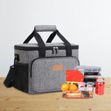 Maxbell Portable Lunch Pouch Reusable Food Container for Picnic, Office Gray