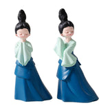 Maxbell Dancer Figurine Resin Statue Art Sculpture for Desktop Bedroom Bookshelf 2x Small
