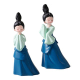 Maxbell Dancer Figurine Resin Statue Art Sculpture for Desktop Bedroom Bookshelf 2x Small
