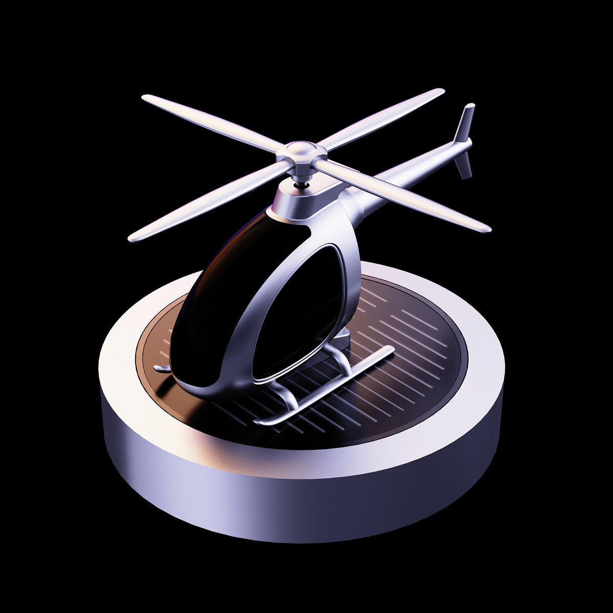 Maxbell Solar Car Air Freshener Car Perfume Diffuser Helicopter Model for Car Home Silver