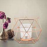 Maxbell Candle Holder Tealight Votive Candle Candle Cup Candlestick Home Living Room Rose Gold Clear