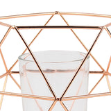 Maxbell Candle Holder Tealight Votive Candle Candle Cup Candlestick Home Living Room Rose Gold Clear