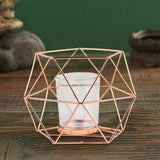 Maxbell Candle Holder Tealight Votive Candle Candle Cup Candlestick Home Living Room Rose Gold Clear