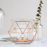 Maxbell Candle Holder Tealight Votive Candle Candle Cup Candlestick Home Living Room Rose Gold Clear