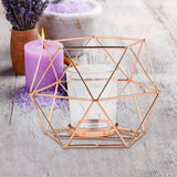 Maxbell Candle Holder Tealight Votive Candle Candle Cup Candlestick Home Living Room Rose Gold Clear