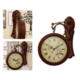 Maxbell Double Sided Wall Clock Study Indoor Outdoor Train Station Clock Red Wood