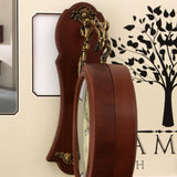 Maxbell Double Sided Wall Clock Study Indoor Outdoor Train Station Clock Red Wood