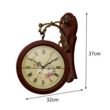 Maxbell Double Sided Wall Clock Study Indoor Outdoor Train Station Clock Red Wood