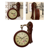 Maxbell Double Sided Wall Clock Study Indoor Outdoor Train Station Clock Red Wood