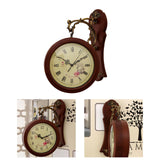 Maxbell Double Sided Wall Clock Study Indoor Outdoor Train Station Clock Red Wood