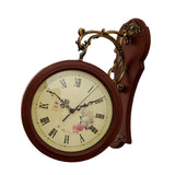 Maxbell Double Sided Wall Clock Study Indoor Outdoor Train Station Clock Red Wood