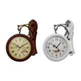 Maxbell Double Sided Wall Clock Study Indoor Outdoor Train Station Clock White