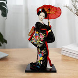 Maxbell 12 inch Japanese Geisha Doll Collectible Figurine for Home Decor Black